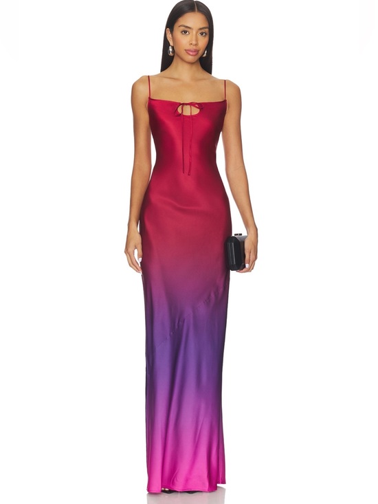 REVOLVE Dresses & Skirts - REVOLVE Ombré Red to Purple to Pink Satin Slip Maxi Dress